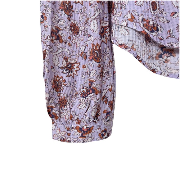 Veronica Beard Lavender Purple Ruffled Floral Long Sleeve Blouse Medium - Picture 8 of 12